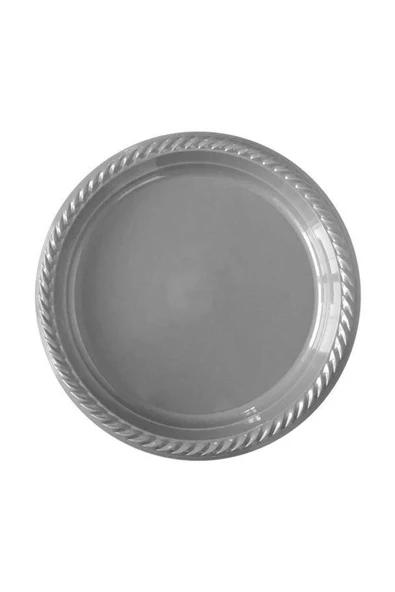 Gümüş Plastik Tabak 22 cm 25'li ürün görseli 1