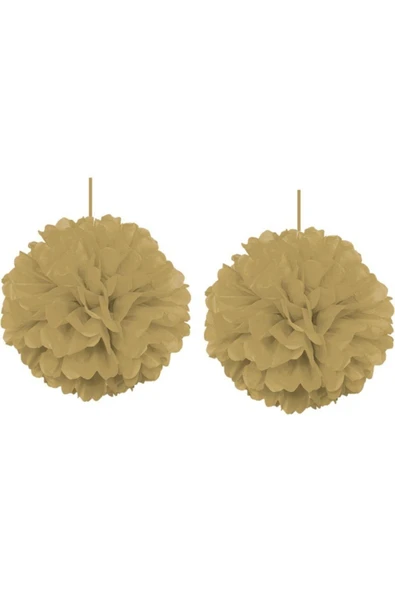 2'li Altın Pompom Dekor Süs 30cm ürün görseli 1