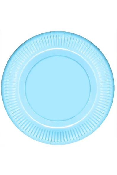Makaron Karton Tabak Mavi 23 cm 8'li ürün görseli 1