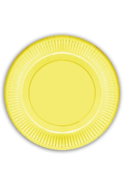 Makaron Karton Tabak, 23 Cm X 8 Adet - Sarı ürün görseli 1