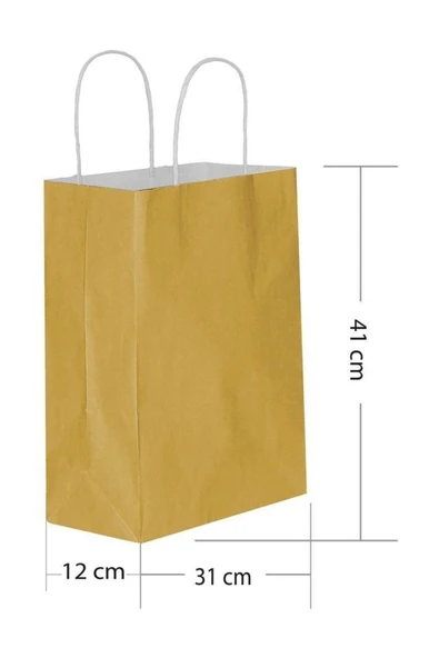 Altın Kraft Hediye Çantası 31x12x41 cm 25li ürün görseli 1
