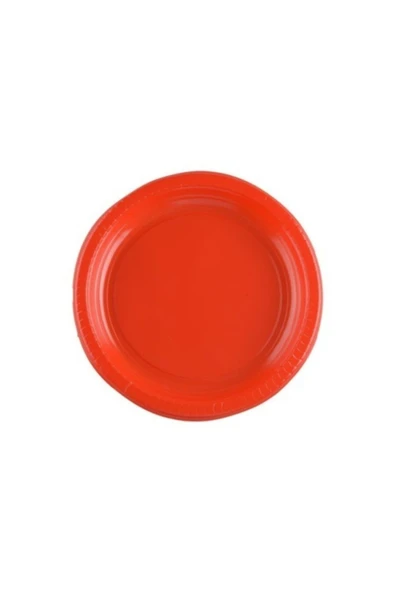 Kırmızı Plastik Tabak 22 cm 25li ürün görseli 1