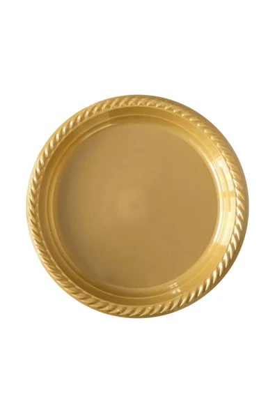 Tek Kullanımlık Plastik Tabak 22cm -Altın-25 Adet ürün görseli 1