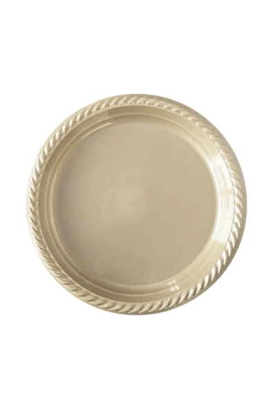 Tek Kullanımlık Plastik Tabak 22cm -Krem ürün görseli 1