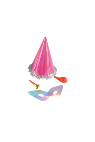 Yılbaşı Lüx Eğlence Kotyon Set Karton Şapka Balon Maske Kaynana Dili Eğlence Seti ürün görseli 1