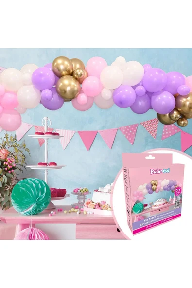 Kız Asorti Balon Dekorasyon Seti 70'li ürün görseli 1