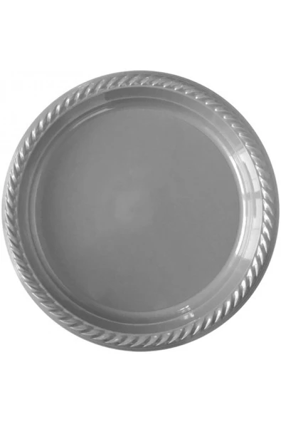 Gümüş Renk Plastik Tabak 22 cm 25 Li ürün görseli 1