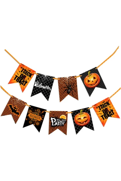 Turuncu Halloween Temalı Bayrak Set ürün görseli 1