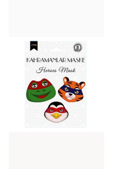 Kahramanlar Karton Maske 3 adet ürün görseli 1