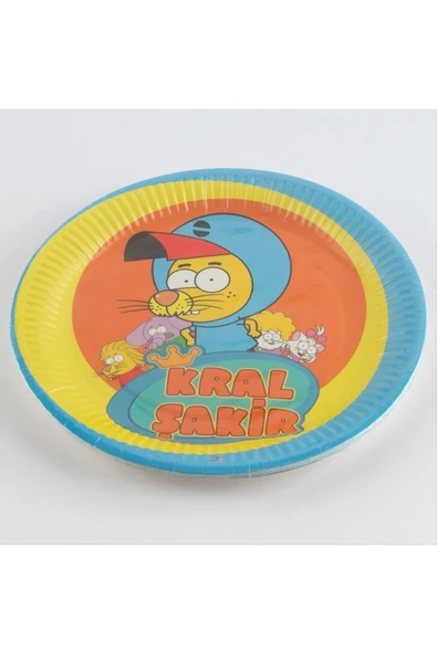 Sarı Kral Şakir Karton Tabak 8'li ürün görseli 1