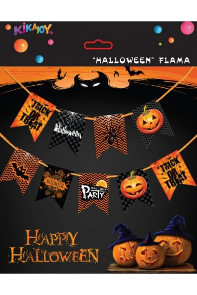 Turuncu Halloween Temalı Bayrak Set - Resim 2