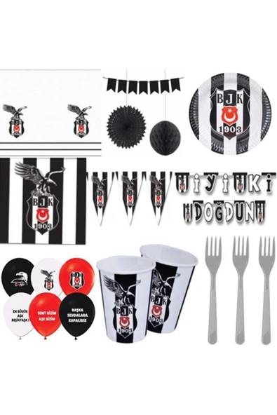 Beşiktaş Doğum Günü Seti 16 Kişilik ürün görseli 1