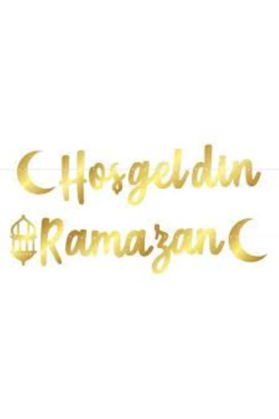 Hoşgeldin Ramazan Kaligrafi Yazı Gold ürün görseli 1