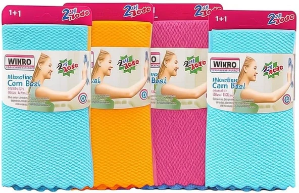 Wikro Desenli Kumaş 30X40 CM İz Bırakmaz Mikrofiber Cam Bezi 8'Lİ Set ürün görseli 1
