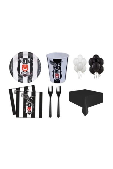 Beşiktaş 16 Kişilik Ekonomik Doğum Günü Parti Seti ürün görseli 1