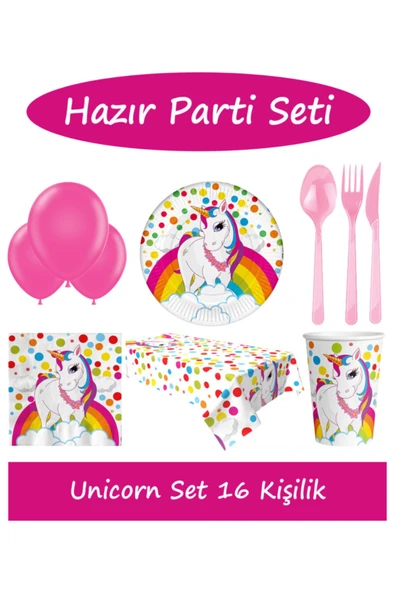 Unicorn Parti Seti 16 Kişilik ürün görseli 1