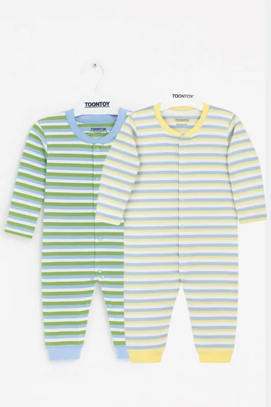 Toontoy Unisex Çizgili 2 Li Paçalı Tulum ürün görseli 1