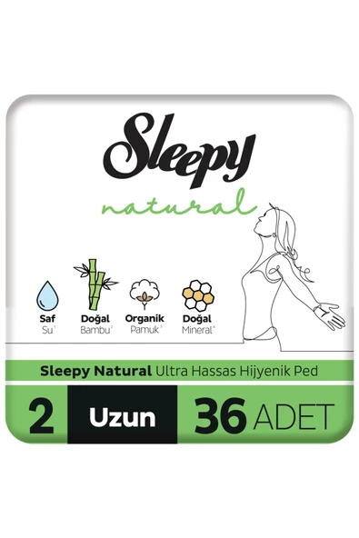 Sleepy Natural Ultra Hassas Hijyenik Ped Uzun 36 Adet ürün görseli 1