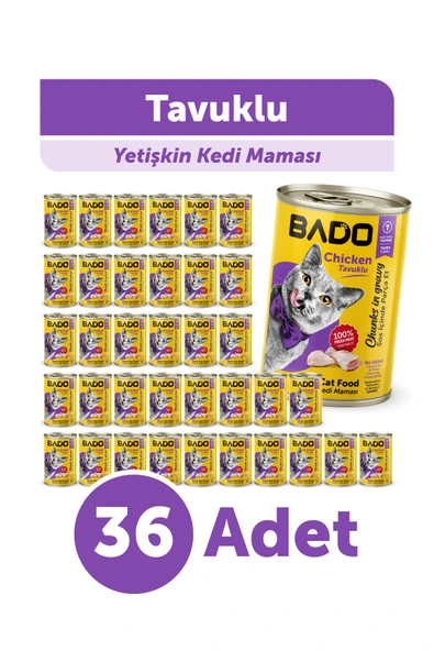 Bado Yetişkin Yaş Kedi Maması Tavuk Etli 400Gr 36'lı ürün görseli 1