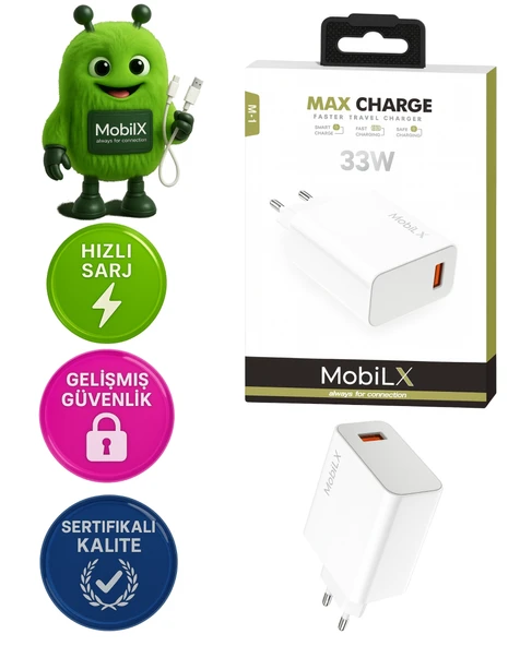 M-17 33W Turbo Hızlı Şarj Adaptörü + Type-C USB Kablo | QC 3.0 Destekli ürün görseli 1