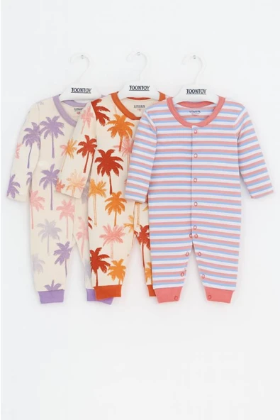 Toontoy Unisex Çok Desenli 3 Lü Paçalı Tulum ürün görseli 1