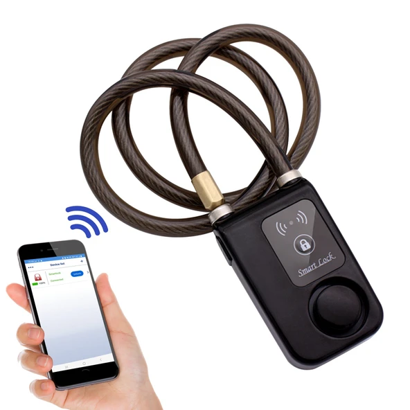 Upway Hırsızlığa Karşı Anahtarsız Telefon Kontrollü Motorsiklet Bisiklet Alarmlı Sirenli Padlock Kilit ürün görseli 1