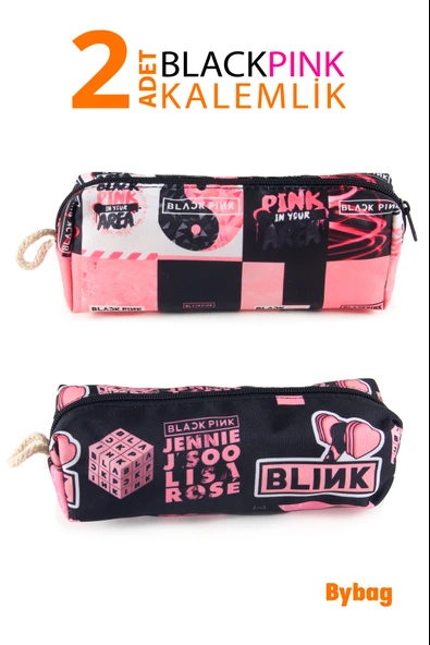 Blackpink K-Pop Desenli Kalemlik Fermuarlı Makyaj Çantası ürün görseli 1