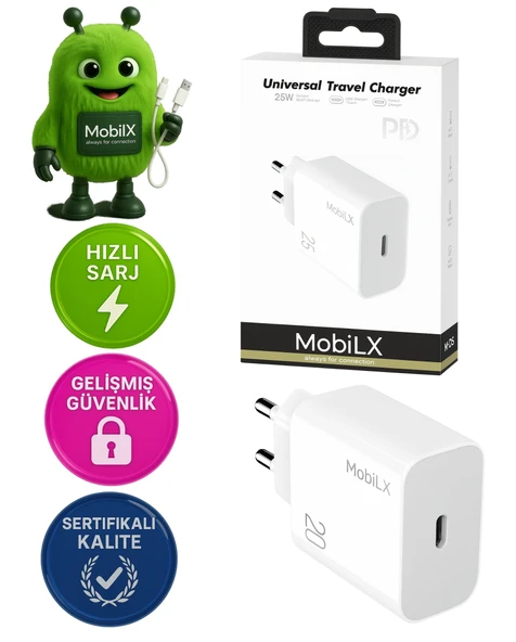 M-08 25W Type-C Hızlı Şarj Adaptörü | Samsung, iPhone, Xiaomi, Oppo, Huawei, Reeder Uyumlu ürün görseli 1