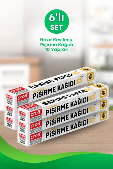 6 Adet 10 Metre Hazır Kesilmiş Fırın Pişirme Kağıdı  Yağ Geçirmez Fırın Kağıdı ürün görseli 1