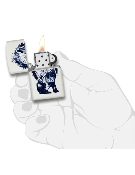 Zippo Wolf Mountain Compass Dizayn Çakmak - Resim 4