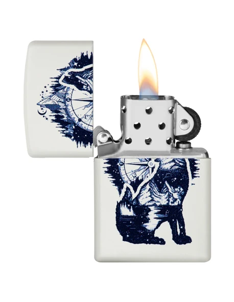 Zippo Wolf Mountain Compass Dizayn Çakmak - Resim 3