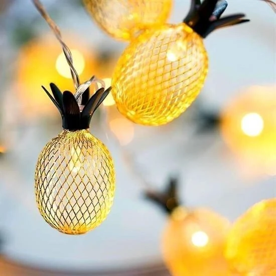BUFFER® Dekoratif Pilli Pineapple Ananas Pilli Şerit Led Işık (1 Metre) ürün görseli 1