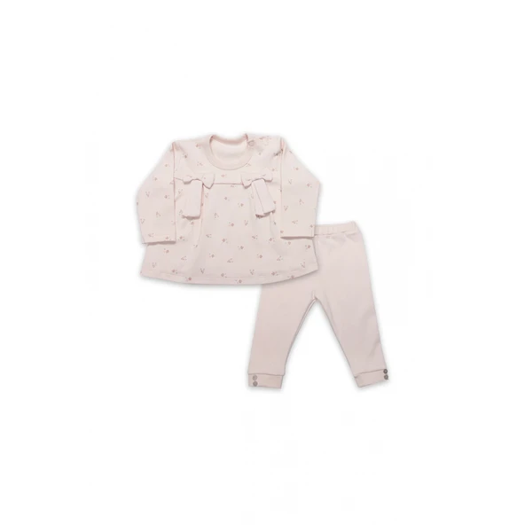 Bistyle Grow İn Love 2'li Bebe Takım 14102 Pembe Ekru ürün görseli 1
