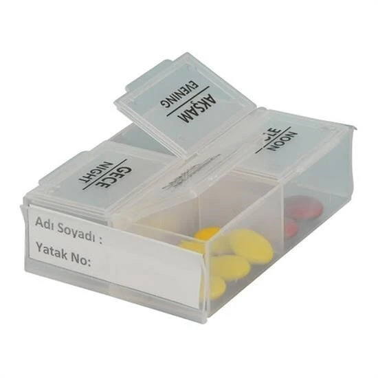 BUFFER® 4 Öğün Günlük Hap İlaç Saklama Taşıma Kutusu İlaç Hatırlatıcı - Resim 3