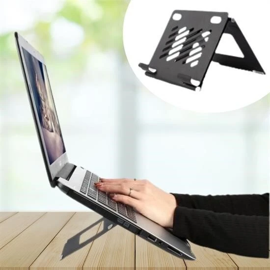Buffer®  Ayarlanabilir Metal Dizüstü Destek Tabanı Katlanabilir Taşınabilir Laptop Sehpası Standı ürün görseli 1