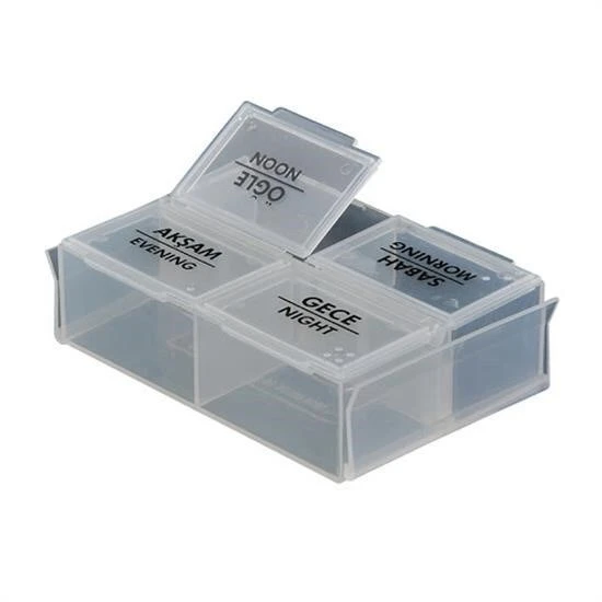 BUFFER® 4 Öğün Günlük Hap İlaç Saklama Taşıma Kutusu İlaç Hatırlatıcı - Resim 4