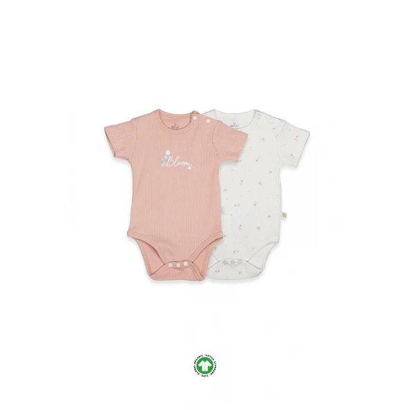 Bistyle Flying Bloom White Yarım Kol 2'li Body 17118 Ekru Gül Kurusu ürün görseli 1