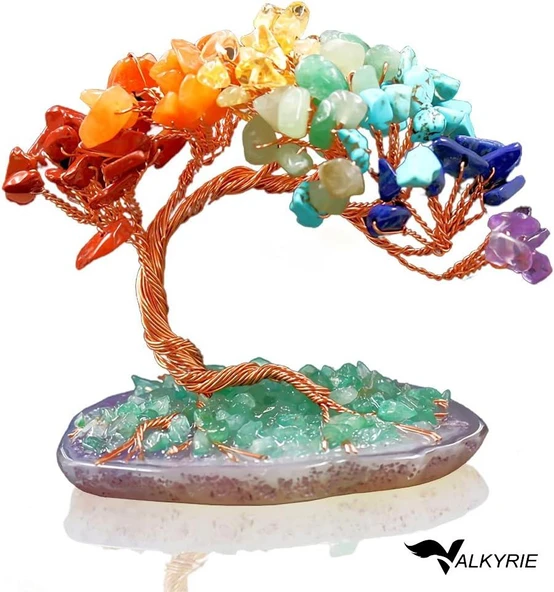 Valkyrie 7 Çakra Reiki Para Ağacı – Doğal Kristal Taş Dekor, Enerji Dengeleme, Feng Shui, Şans ve Pozitif Enerji ürün görseli 1