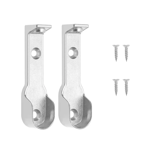 Uzun Askı Flanşı Dolap Boru Sabitleme Kıyafet Elbise Askı Flanş Aparatı Krom 60 mm (2 ADET) ürün görseli 1