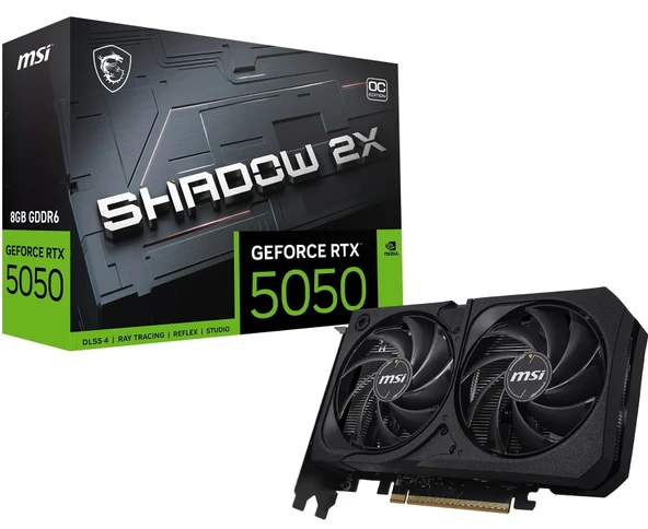 MSI GEFORCE RTX 5050 8G SHADOW 2X OC 8GB GDDR6 128B DX12 PCIE 5.0 X16 (3XDP 1XHDMI) ürün görseli 1