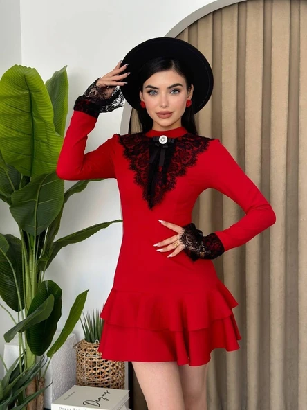 Danya Dantel Mini Elbise ürün görseli 1