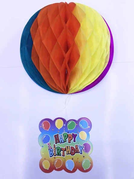 Happy Birthday Kağıt Süsü 55 cm ürün görseli 1