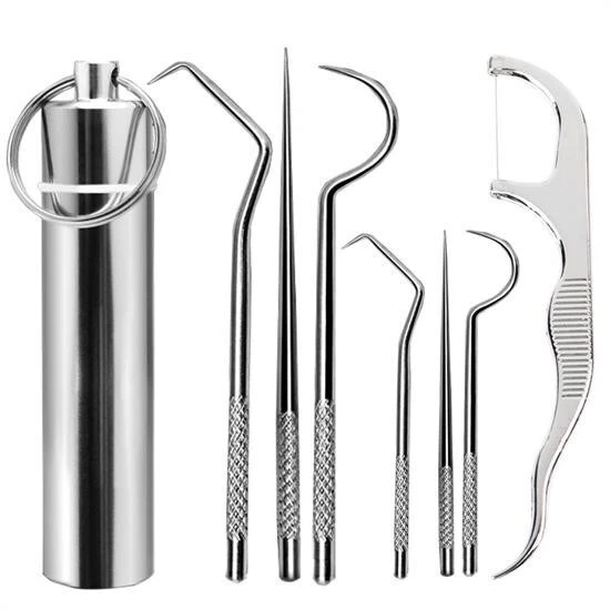 BUFFER® 7 Parça Paslanmaz Çelik Ağız Diş Tartar Sökücü Temizlik Bakım Seti ürün görseli 1