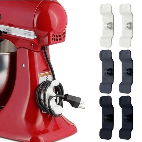 Buffer 6'lı Pratik Kablo Toparlayıcı Yapışkanlı Klips Mutfak Air Fryer Kettle Kahve Tost Makinası ürün görseli 1