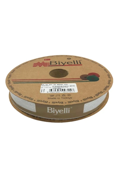 Biye Simli Katlı Kg Gümüş 2 cm 25 Metre %50 Simli % 50 Polyester ürün görseli 1