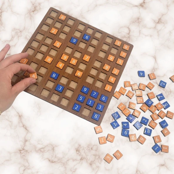 BUFFER® 9 Bölümlü Ahşap Sudoku Eğitici Oyun Seti - Resim 5