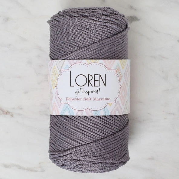Loren Polyester Soft Macrame Gri El Örgü İpi - LM050 - 34448 ürün görseli 1