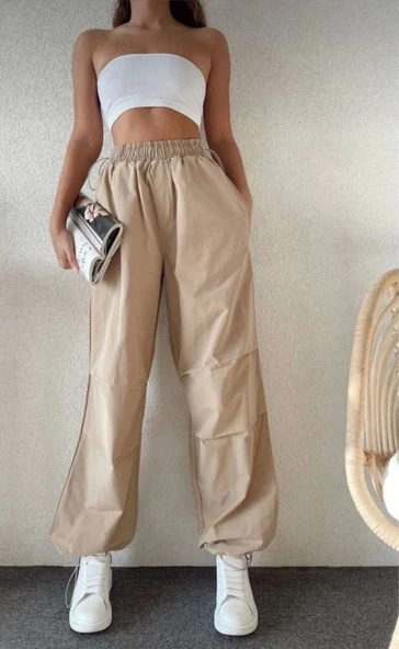 Cepli Paraşut Pantalon - Bej ürün görseli 1
