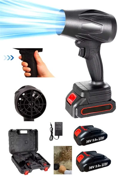 Şarjlı Jet Turbo Motorlu Hava Üfleme Fan Yaprak Üfleme Araba içi Cam Kurulama Mangal Yelleme Üfleme ürün görseli 1