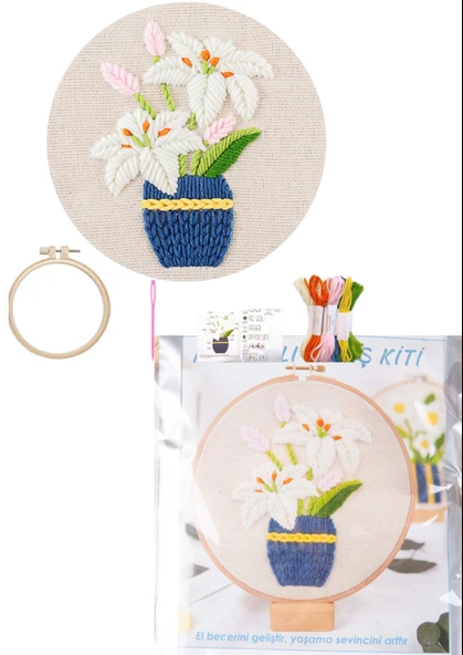 Nakış Kitleri Kasnaklı 13.5 X 18.8 cm Zambak ürün görseli 1